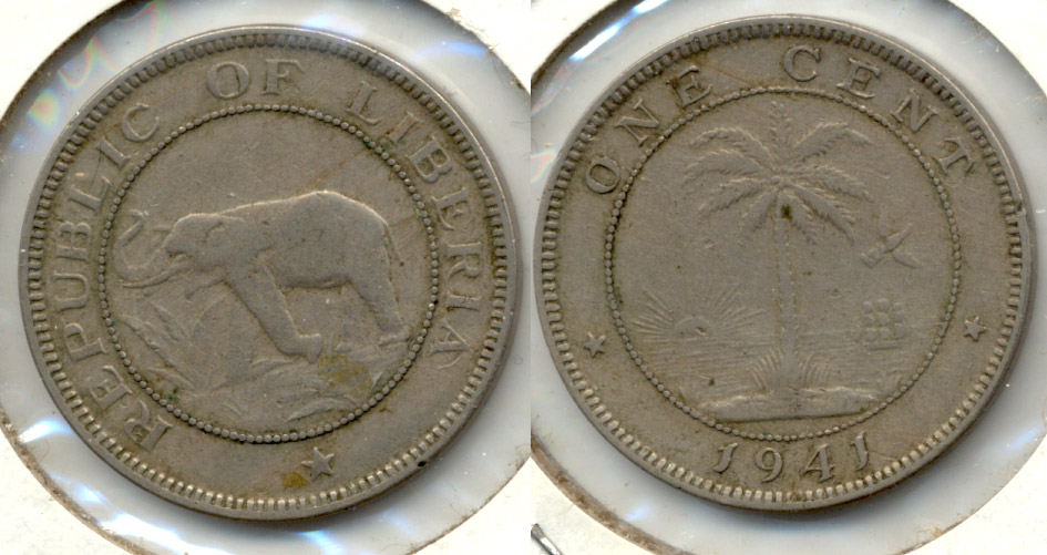 1941 Liberia 1 Cent Fine-12