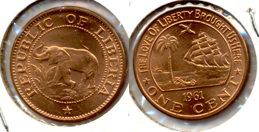 1961 Liberia 1 Cent MS