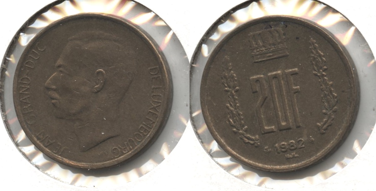 1982 Luxembourg 20 Francs VF-20
