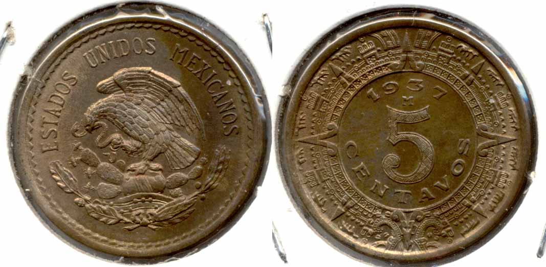 1937 Mexico 5 Centavos MS-60
