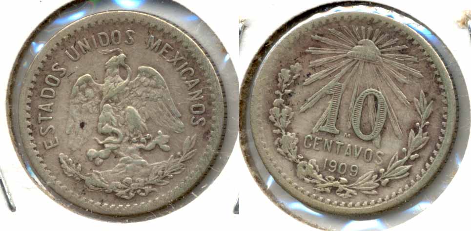 1909 Mexico 10 Centavos Fine-12