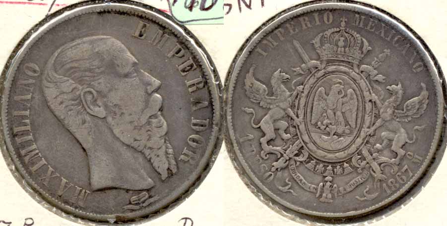 1867-Mo Mexico 1 Peso VF-20