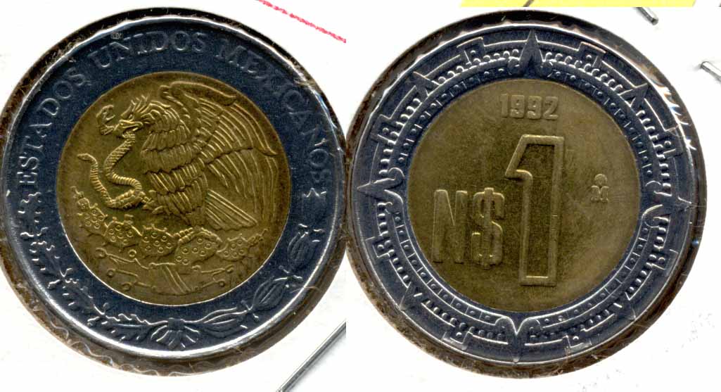 1992 Mexico 1 Peso MS