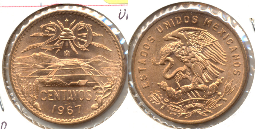 1967 Mexico 20 Centavos MS