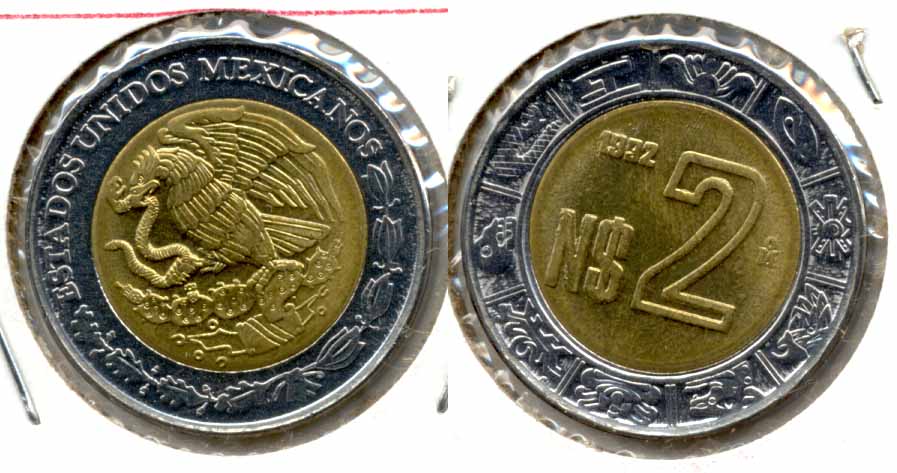 1992 Mexico 2 Pesos MS