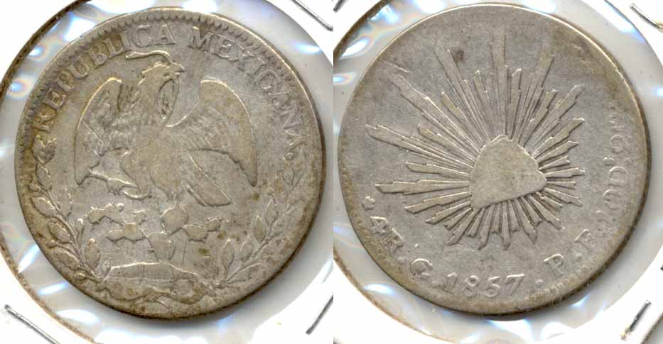1857-Go Mexico 4 Reales VG-8