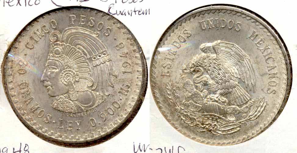 1948 Mexico 5 Pesos MS