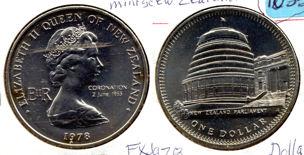 1978 New Zealand $1 Dollar MS-60