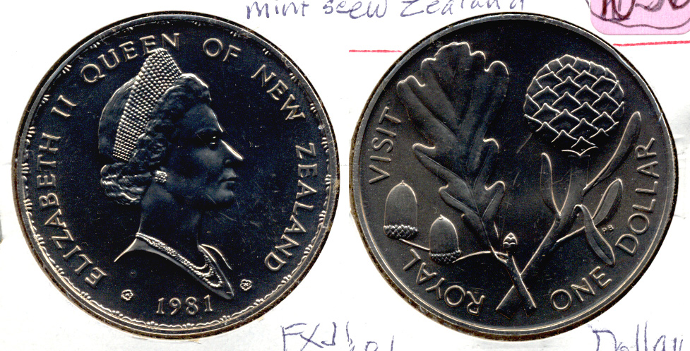 1981 New Zealand $1 Dollar MS-60