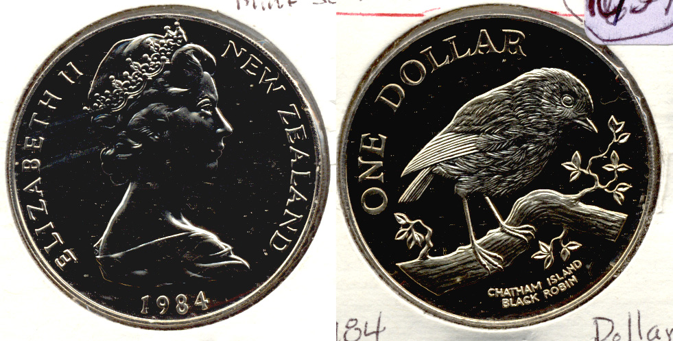 1984 New Zealand $1 Dollar MS-60