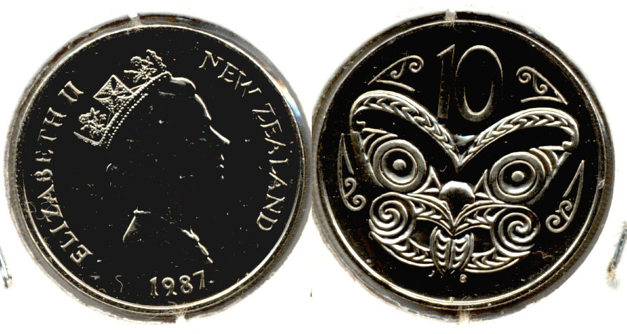 1987 New Zealand 10 Cents MS-60