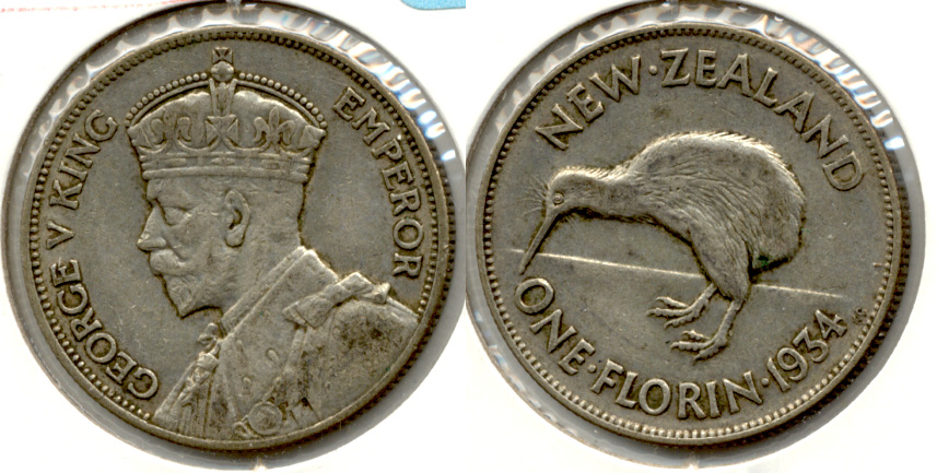 1934 New Zealand Florin EF-40