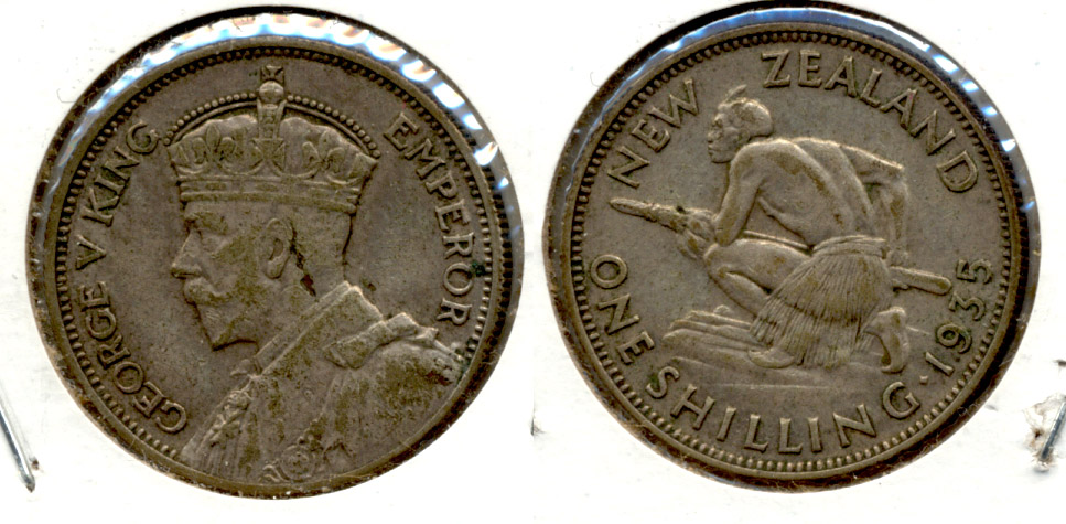 1935 New Zealand Shilling VF-30
