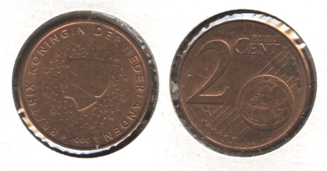 2000 Netherlands 2 Euro Cents EF-40