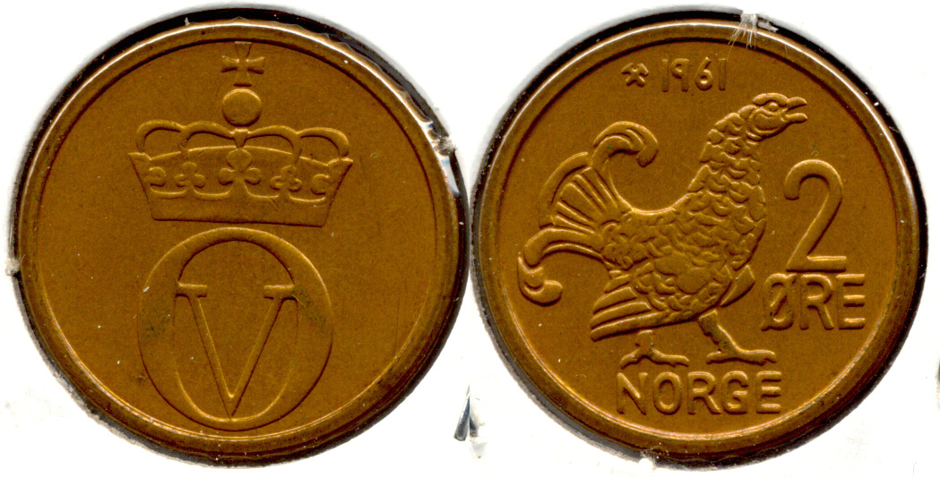 1961 Norway 2 Ore MS