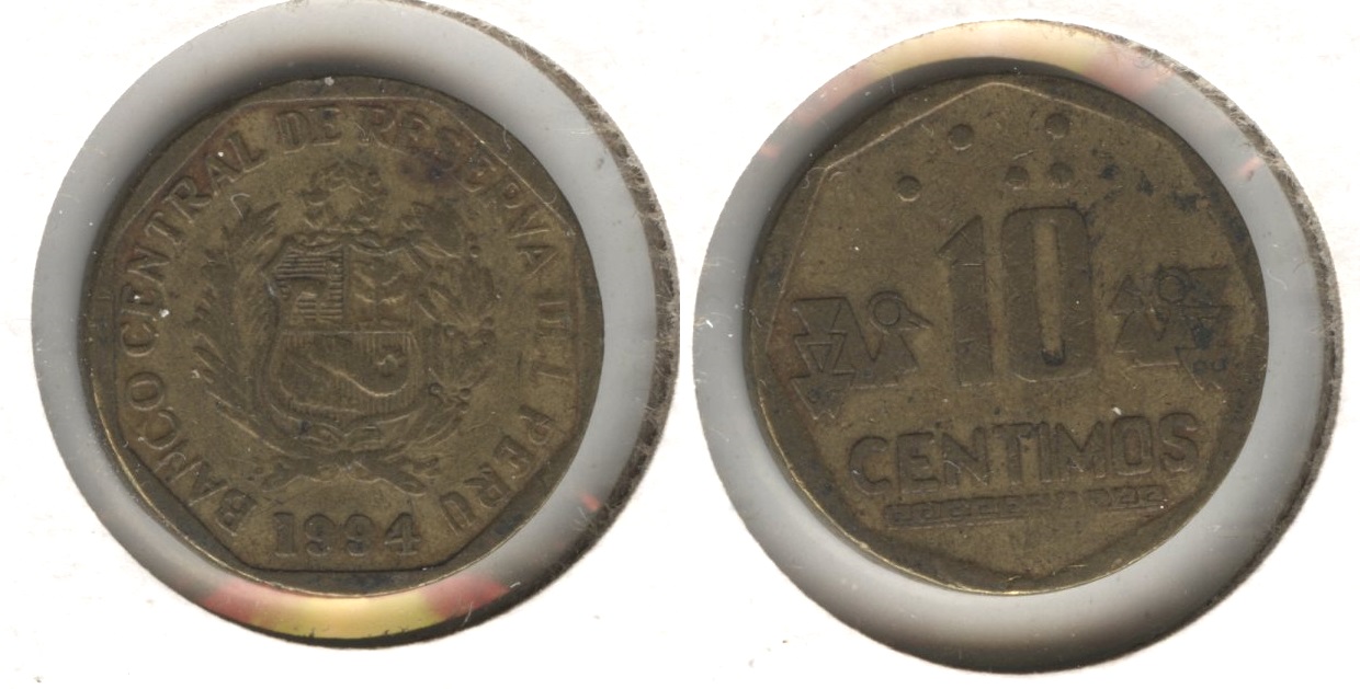 1994 Peru 10 Centimos Fine-12
