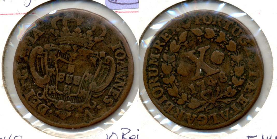 1748 Portugal 10 Reis VG-8