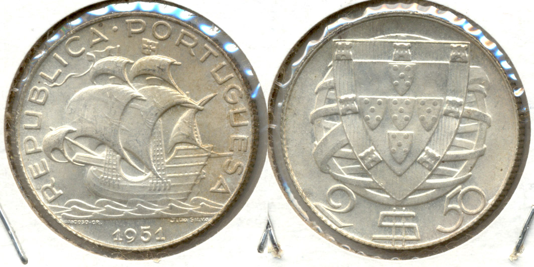 1951 Portugal 2 1/2 Escudos MS-60