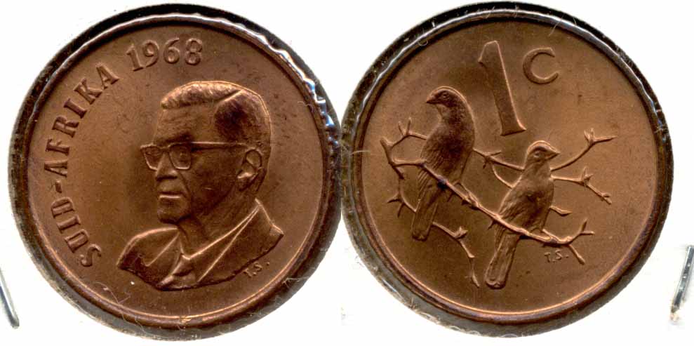 1968 South Africa 1 Cent Afrikaans MS