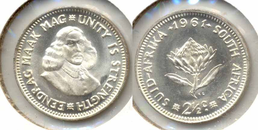 1961 South Africa 2 1/2 Cents MS a