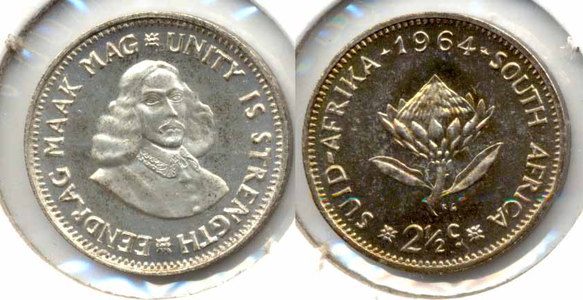 1964 South Africa 2 1/2 Cents Proof