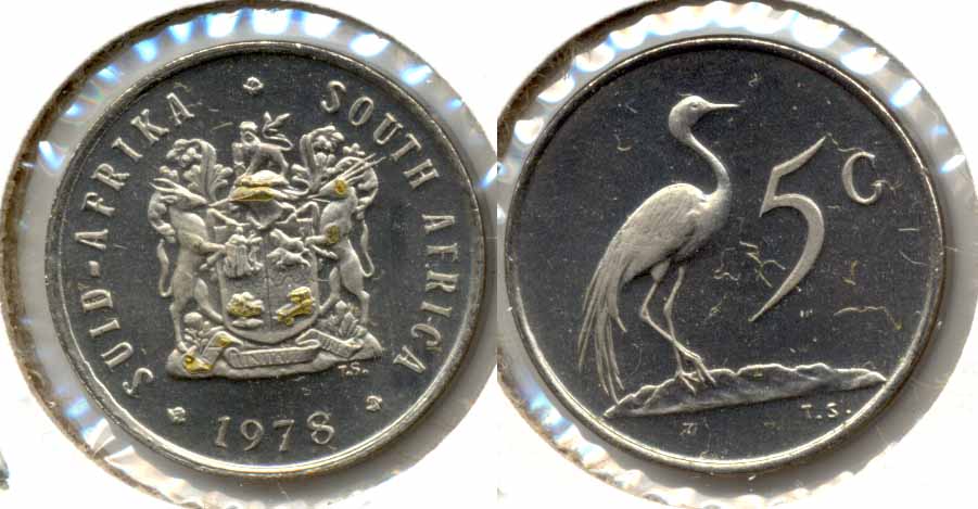 1978 South Africa 5 Cents MS