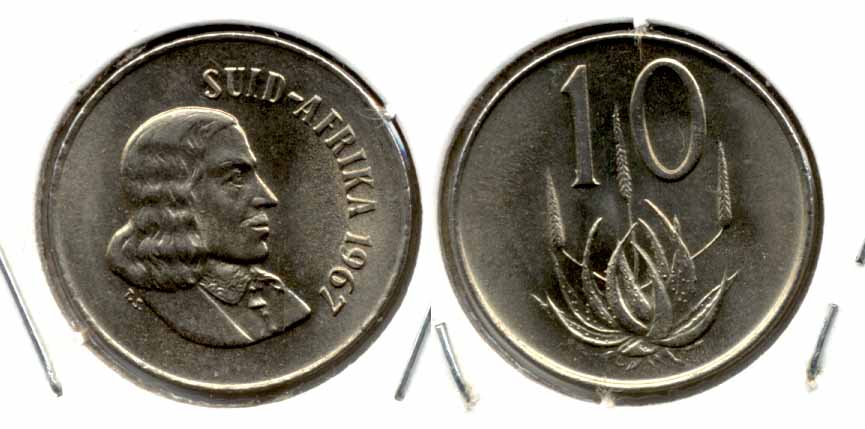 1967 South Africa 10 Cents Afrikaans MS