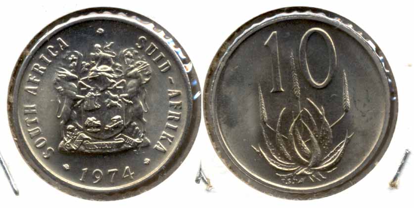 1974 South Africa 10 Cents MS