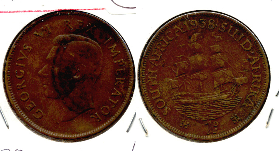 1938 South Africa 1 Penny VF-20