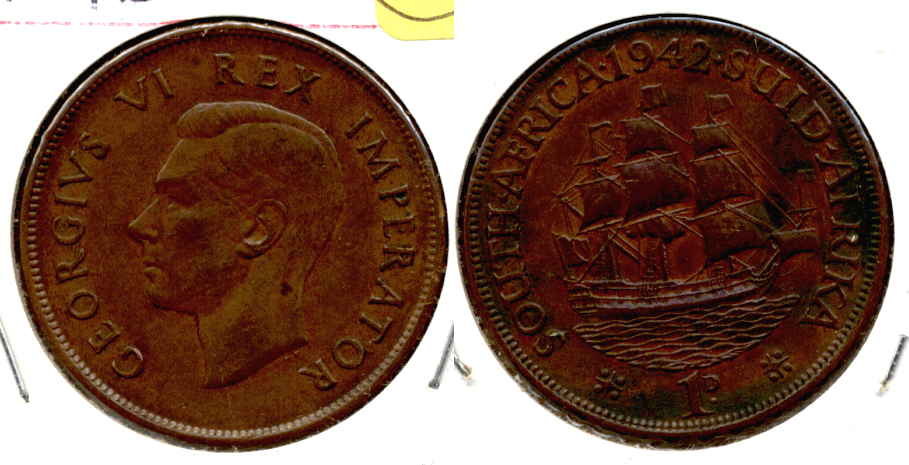 1942 South Africa 1 Penny EF-40