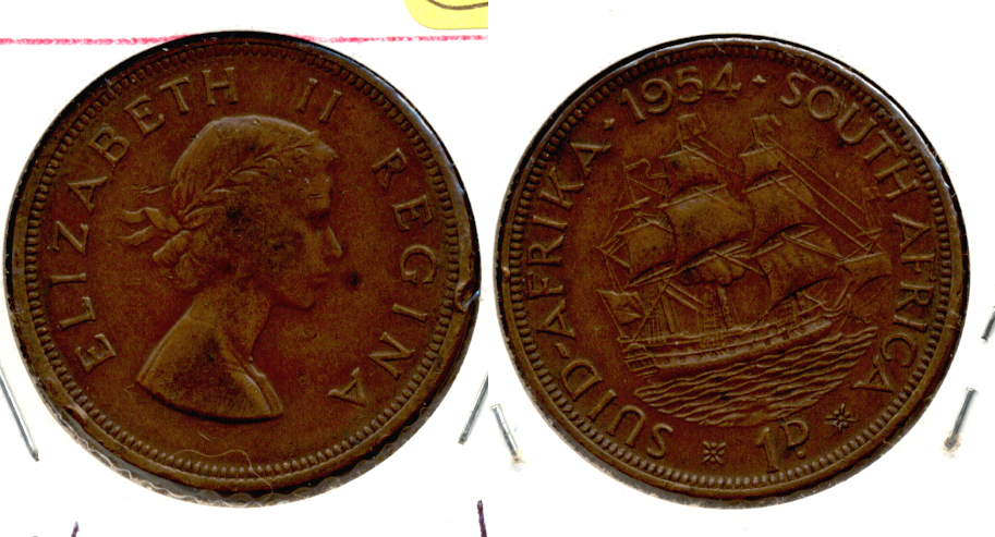 1954 South Africa 1 Penny VF-20