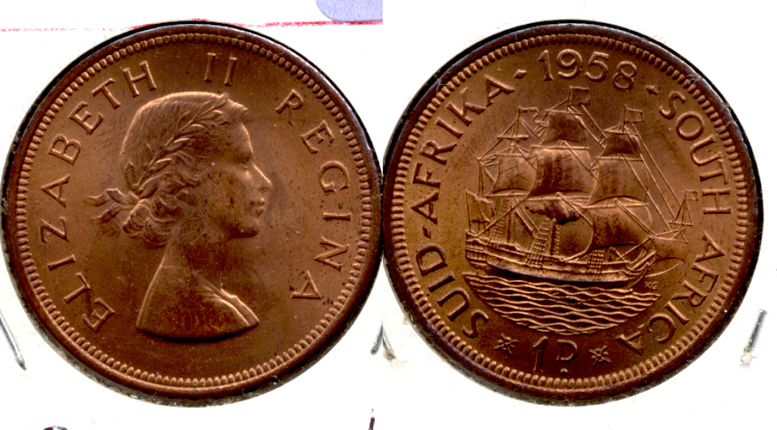 1958 South Africa 1 Penny MS-60