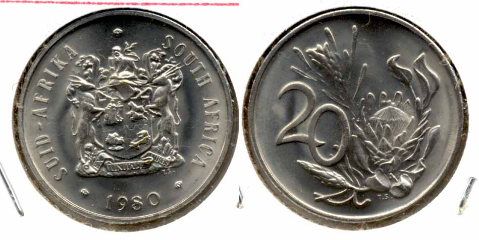 1980 South Africa 20 Cents MS