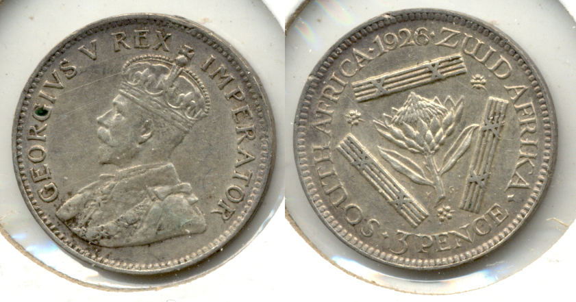 1926 South Africa 3 Pence VF-30