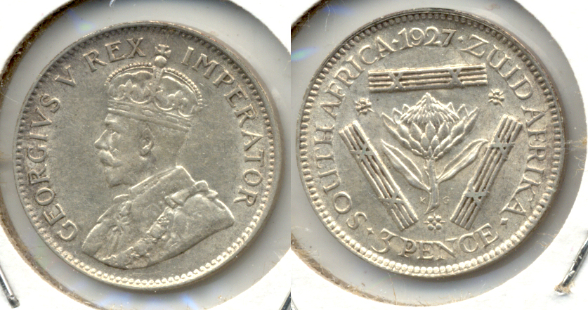 1927 South Africa 3 Pence EF-40