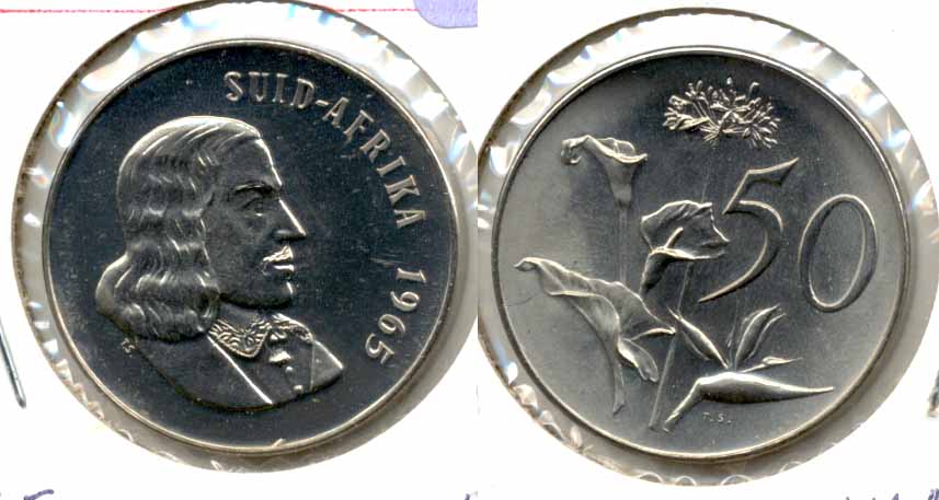 1965 South Africa 50 Cents Afrikaans MS