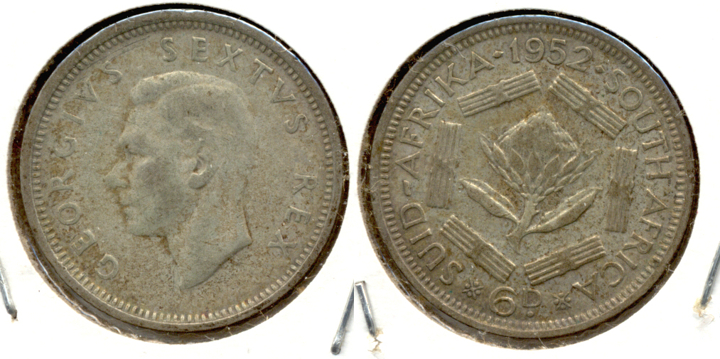 1952 South Africa 6 Pence Fine-12