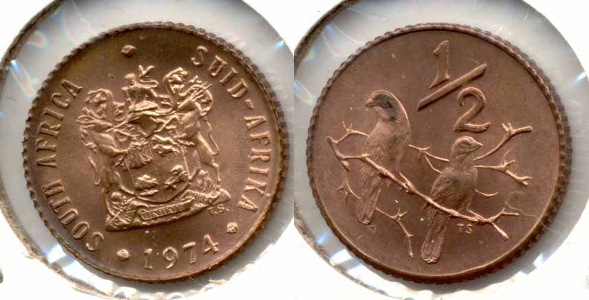 1974 South Africa 1/2 Cent MS
