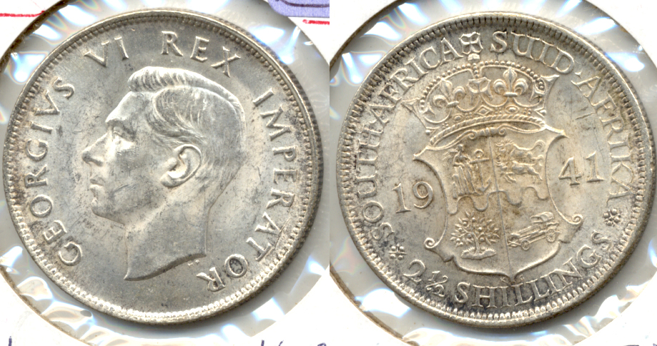 1941 South Africa Half Crown AU-50
