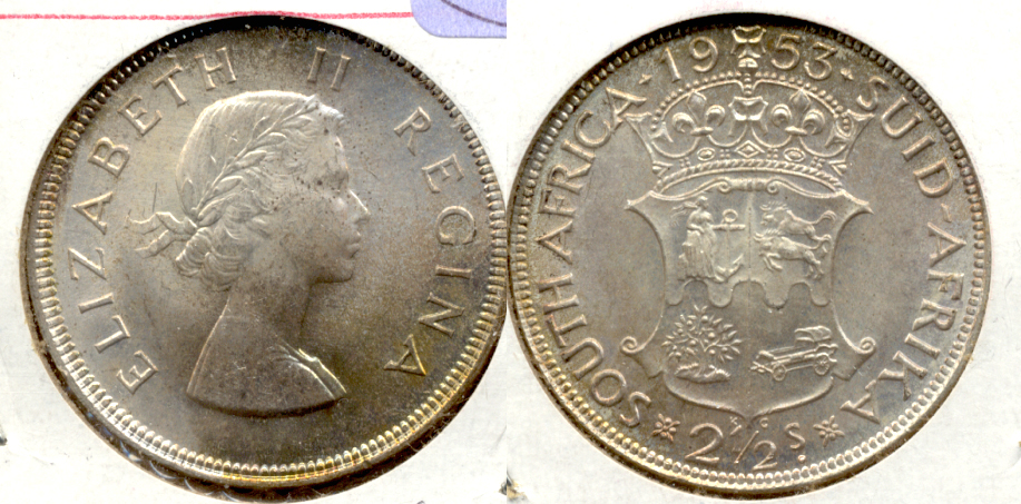 1953 South Africa Half Crown MS-60 a