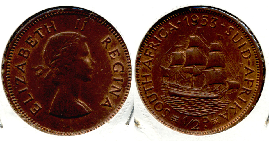 1953 South Africa 1/2 Penny MS-60
