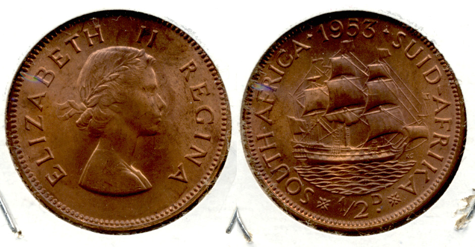 1953 South Africa 1/2 Penny MS-63