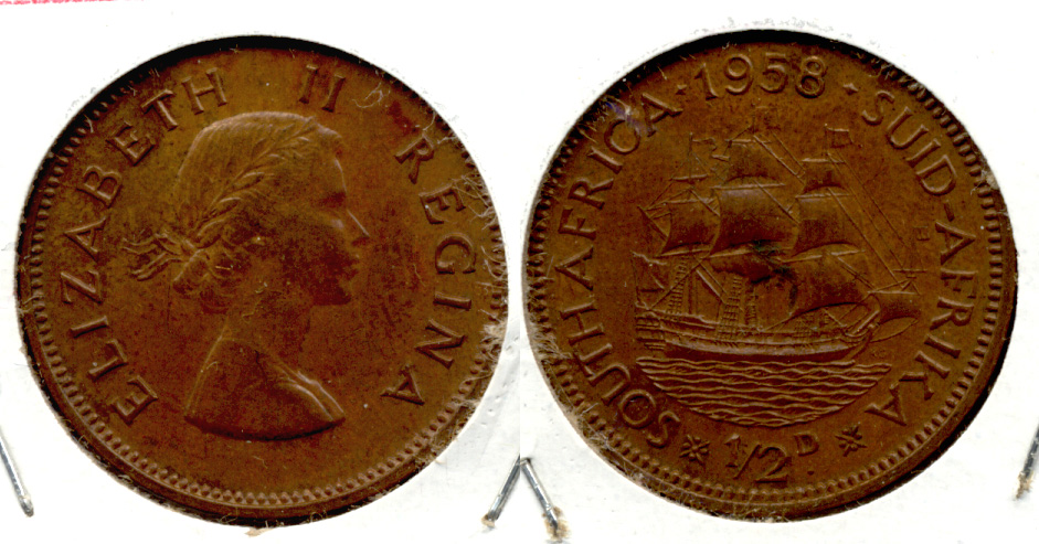 1958 South Africa 1/2 Penny EF-40