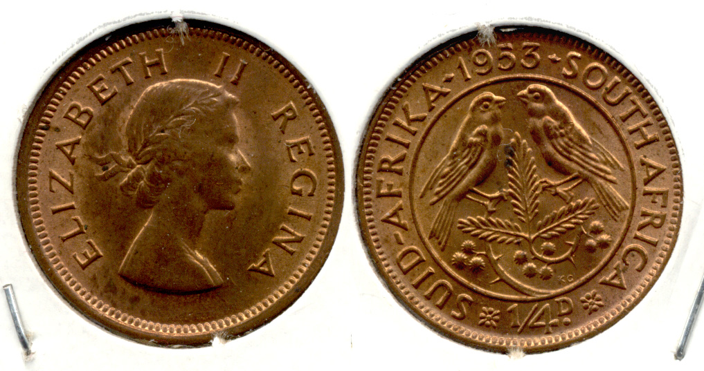 1953 South Africa 1/4 Penny MS-60