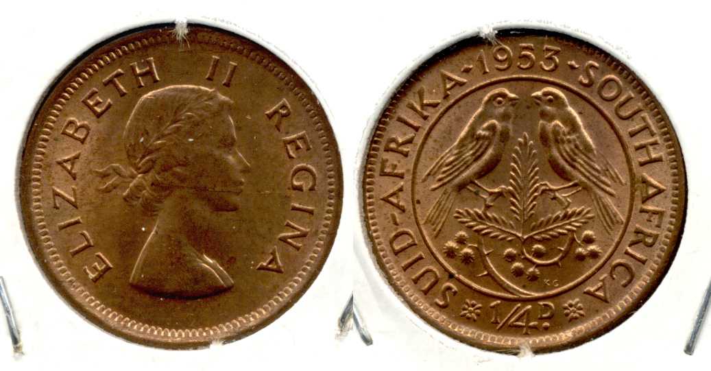 1953 South Africa 1/4 Penny MS-60 b