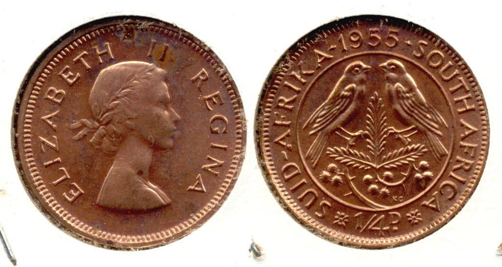 1955 South Africa 1/4 Penny Proof
