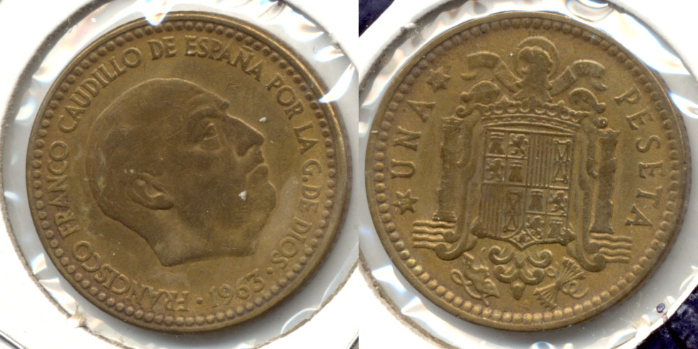 1963 (66) Spain 1 Peseta Fine-12