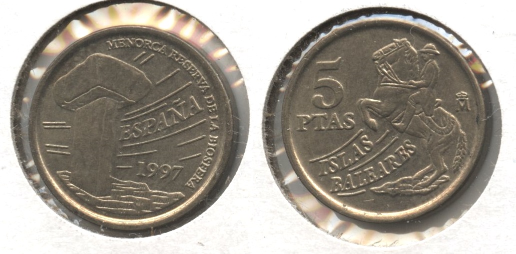 1997 Spain 5 Pesetas AU-50