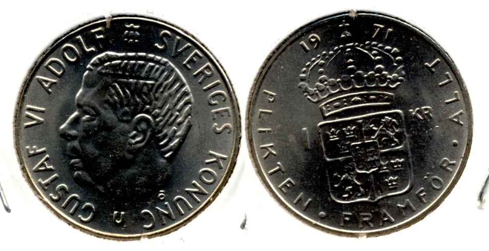 1971 Sweden 1 Kronor MS