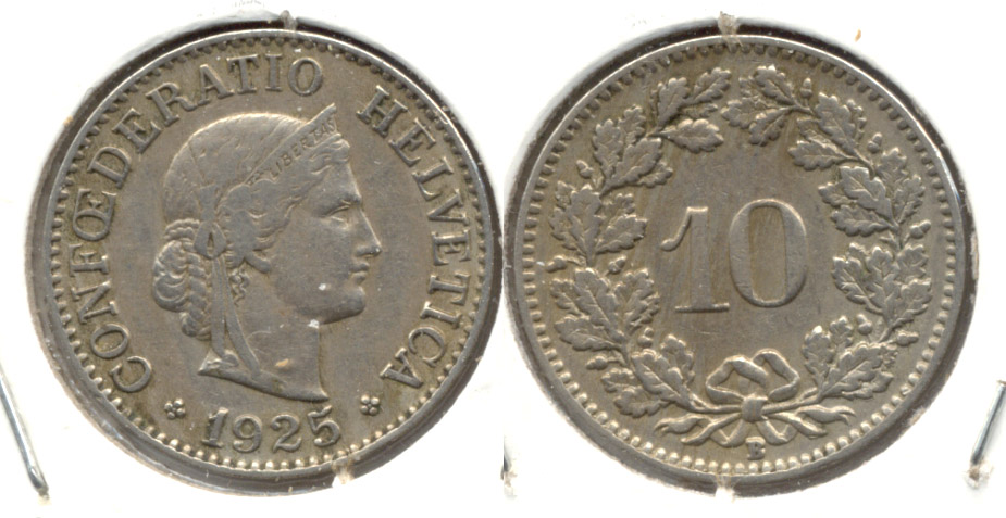 1925-B Switzerland 10 Rappen VF-20